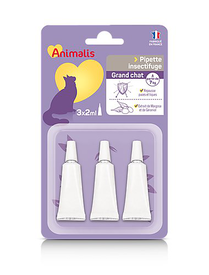 Animalis - Répulsif Insectifuge en Pipette pour Grand Chat - 3x2ml