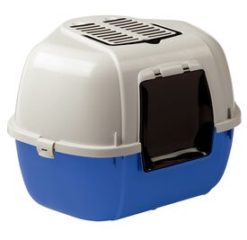 Ferplast - Maison de Toilette d Angle Mika pour Chats - Bleu