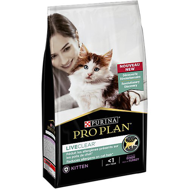 Pro Plan - Croquettes LiveClear Kitten Stérilisé Dinde pour Chaton - 1,4Kg