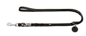 Hunter - Laisse Solid Education en Cuir de Bœuf Noir