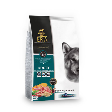 Era - Croquettes Millennium Canard et Agneau pour Chiens de Moyennes et Grandes Races - 500g