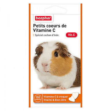 Beaphar - Friandises Petits Cœurs de Vitamine C pour Cochon d'Inde - x150