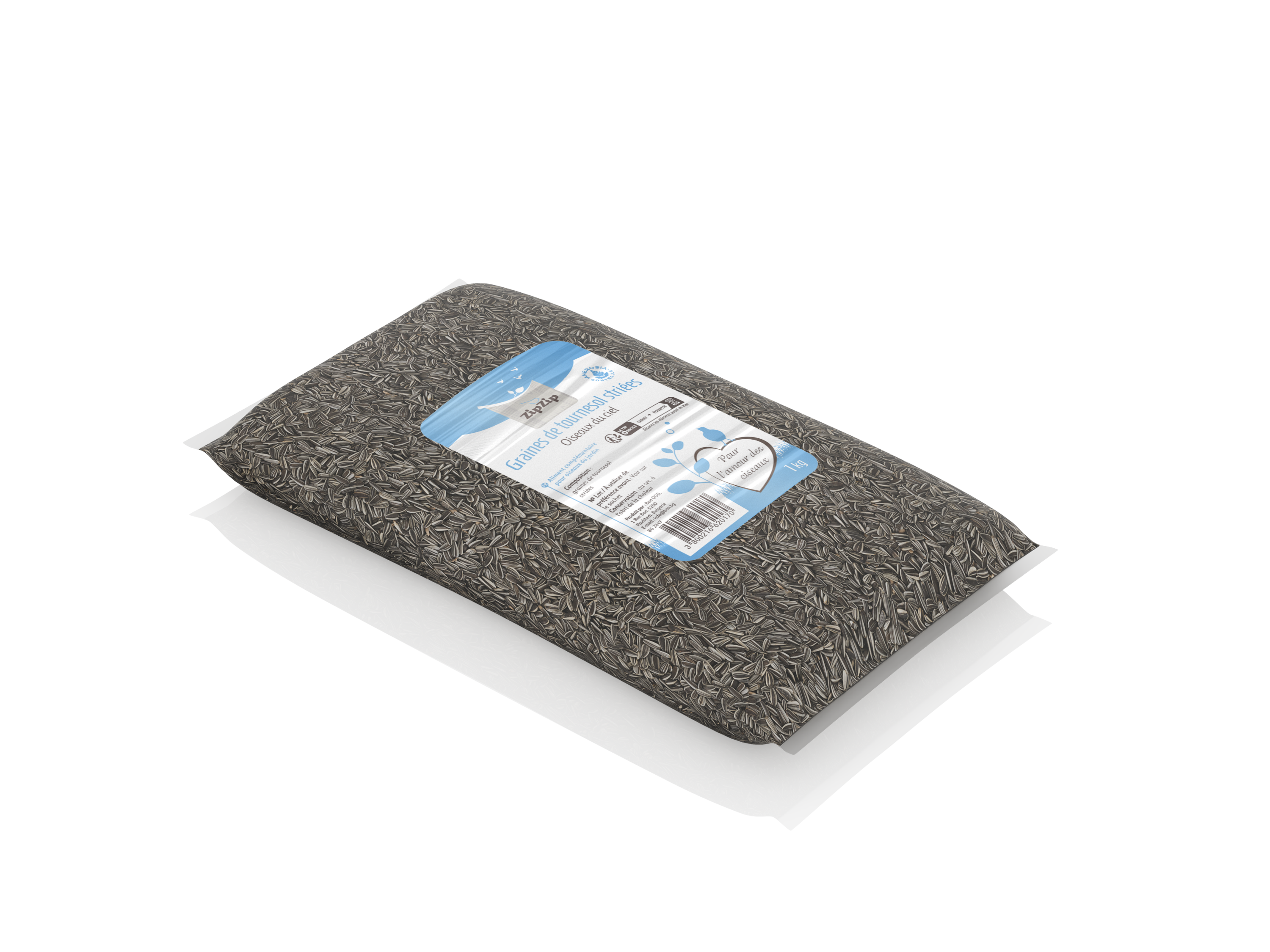 ZipZip - Graines de tournesol stri&eacute;es - 1kg Image num&eacute;ro 1