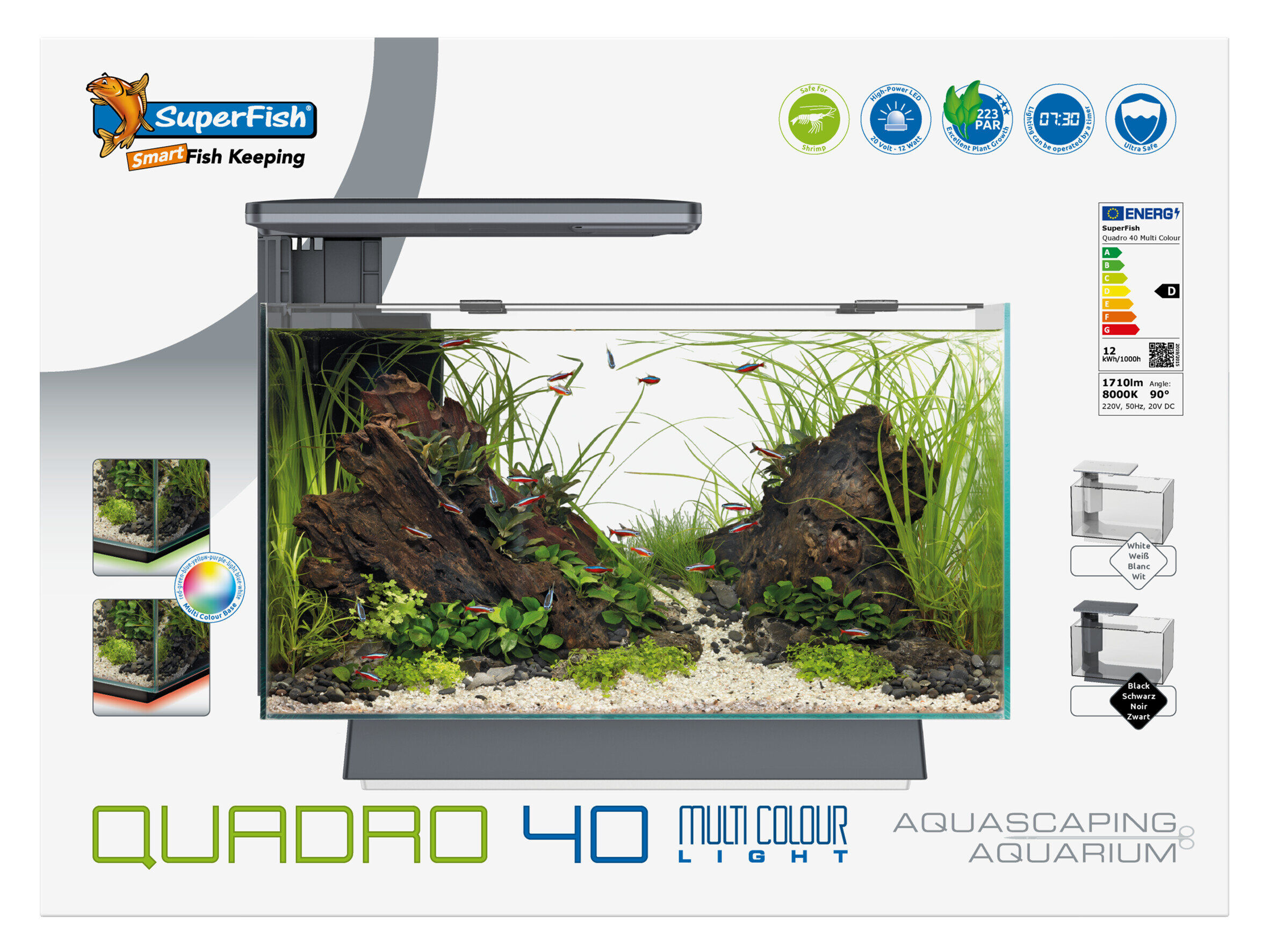 Superfish - Aquarium Quadro 40 Multi Colour - Blanc Image num&eacute;ro 2