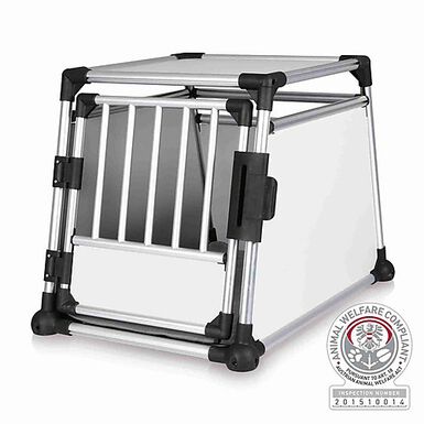 Trixie - Box de Transport en Aluminium Gris Clair/Argent - M/L : 63 x 65 x 90 cm
