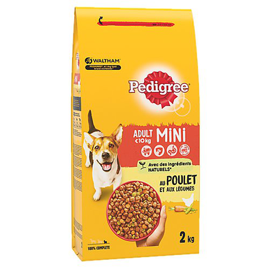 Pedigree - Croquettes Mini Poulet et Légumes pour Petit Chiens - 2Kg
