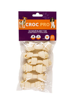 Croc Pro - Os Noués Blanc 7cm pour Chiens - x6