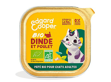 Edgard & Cooper - Pâtée BIO Dinde et Poulet pour Chat - 85g