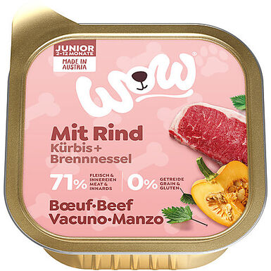 Wow - Repas Complet Naturel au Bœuf pour Chiot