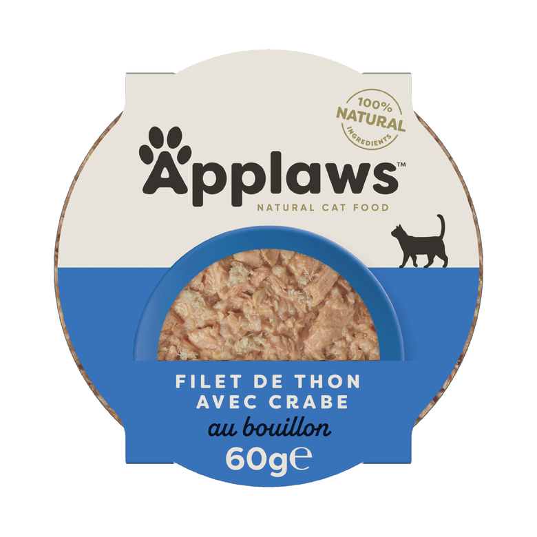 Applaws - Pâtée au Thon et Crabe pour Chat - 60g Image numéro 1 Applaws - Pâtée au Thon et Crabe pour Chat - 60g Image numéro 1