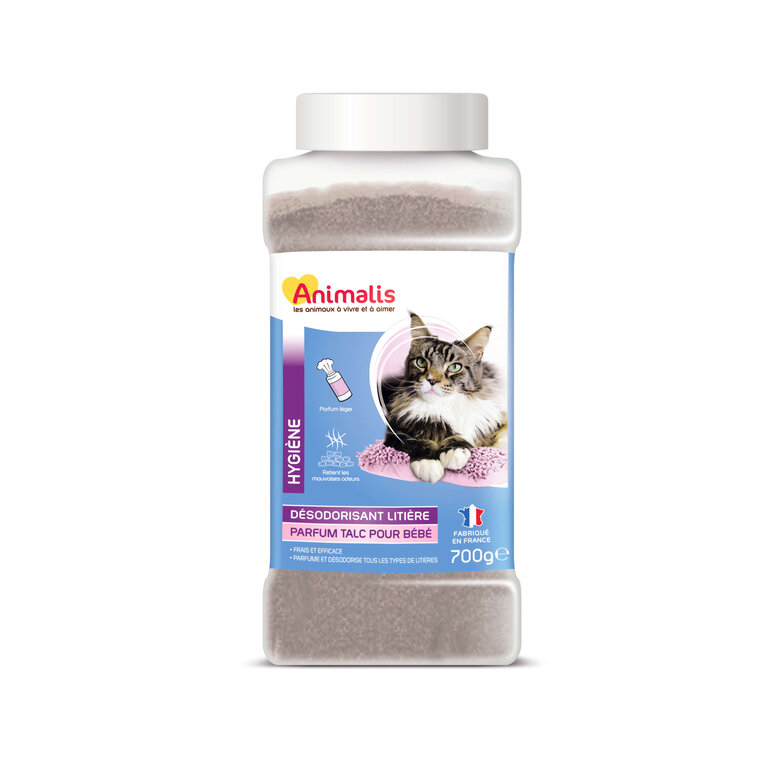 Animalis - Désodorisant pour Litière Parfum Talc Bébé pour Chat - 700g Image numéro 1 Animalis - Désodorisant pour Litière Parfum Talc Bébé pour Chat - 700g Image numéro 1