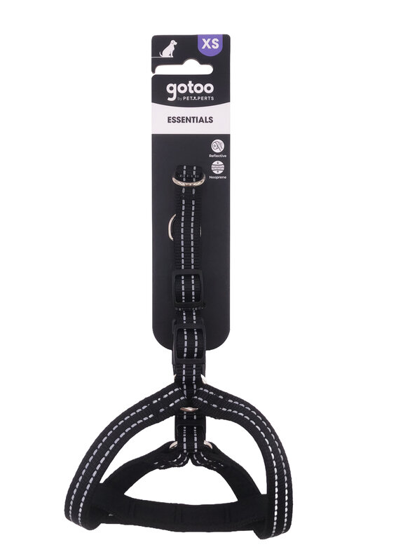 Gotoo - Harnais Essentials en Nylon Premium Noir pour Chien - XS Image numéro 5 Gotoo - Harnais Essentials en Nylon Premium Noir pour Chien - XS Image numéro 5