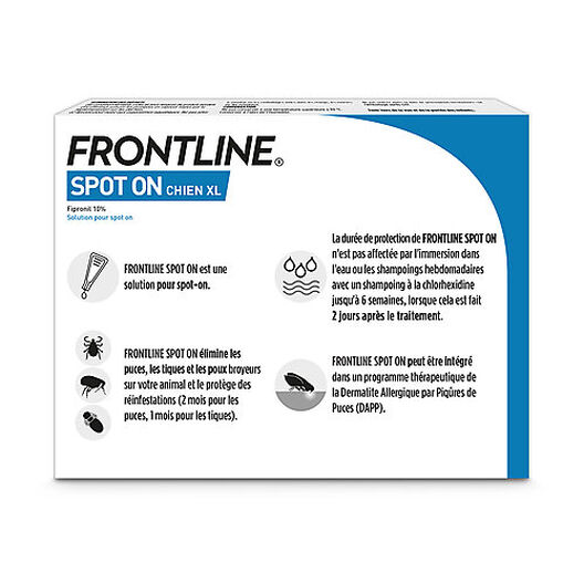 Frontline - Pipettes Antiparasitaire pour Chien de 40 à 60kg - 4x4,02ml image number null