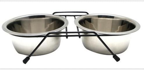 Leeby - Gamelle Double en Inox avec Support pour Chiens - XS / 2x250ml Image num&eacute;ro 1