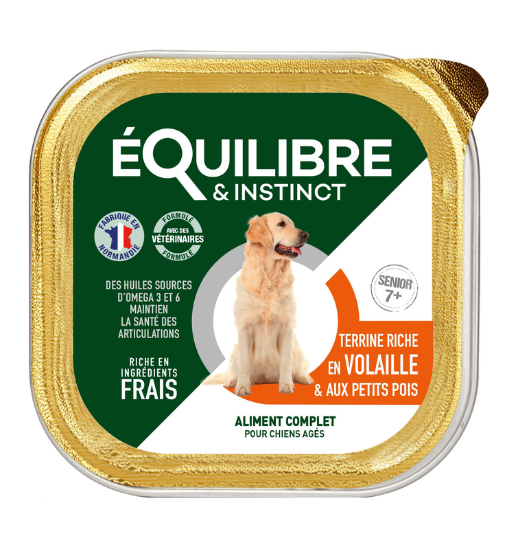 Équilibre & Instinct - Pâtée à la Volaille pour Chien Senior - 300g Image numéro 1 Équilibre & Instinct - Pâtée à la Volaille pour Chien Senior - 300g Image numéro 1