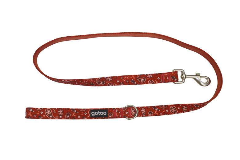 Gotoo - Laisse en Paisley Rouge pour chien - M Image numéro 1 Gotoo - Laisse en Paisley Rouge pour chien - M Image numéro 1