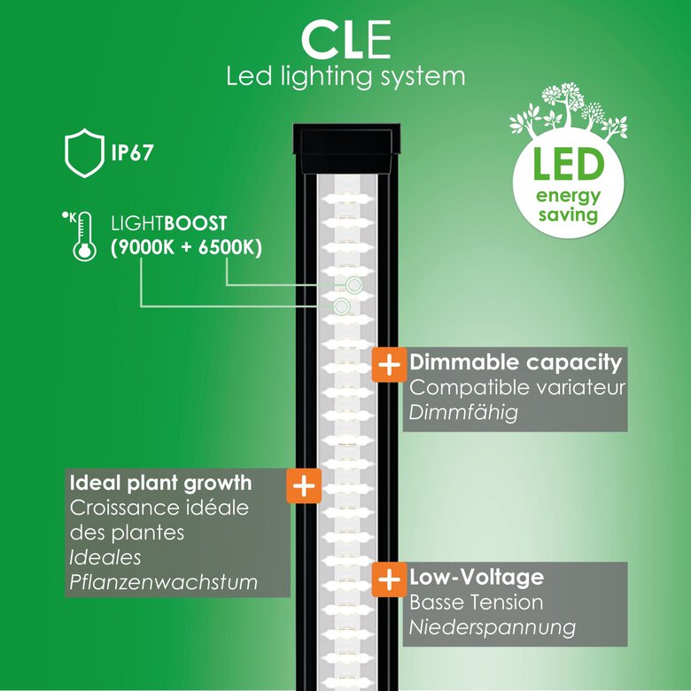 Ciano - Eclairage Led CLE 120 Noir pour Aquarium d'Eau Douce Image numéro 4 Ciano - Eclairage Led CLE 120 Noir pour Aquarium d'Eau Douce Image numéro 4