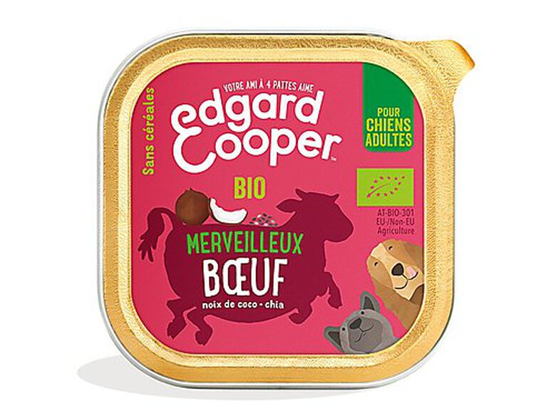 Edgard & Cooper - Barquette BIO au Bœuf avec Noix de Coco et Chia pour Chien - 100g image number null