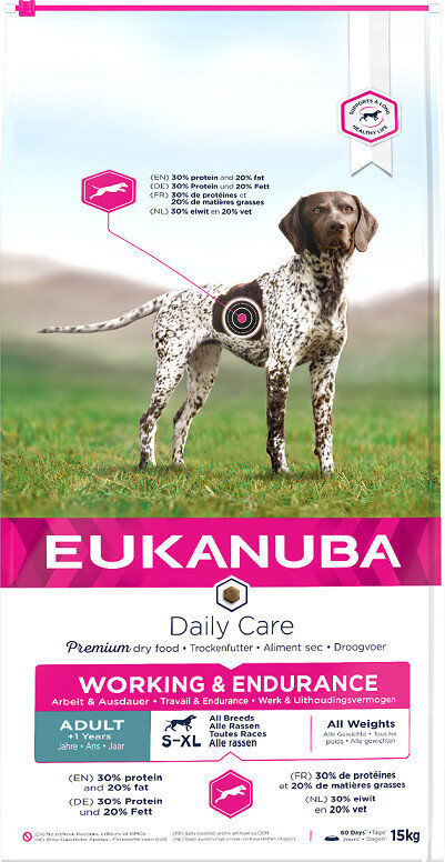 Eukanuba - Croquettes Daily Care Adulte Travail & Endurance Poulet - 15kg Image num&eacute;ro 1