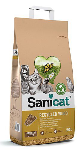 Sanicat - Liti&egrave;re Naturelle absorbante Multipet de Bois Recycl&eacute; pour Chat et Rongeur - 20L Image num&eacute;ro 1
