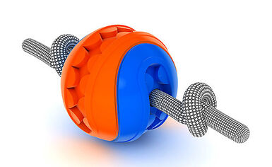 Anka - Balle Mouth 8cm + Corde Nœuds pour Chiens - 24cm