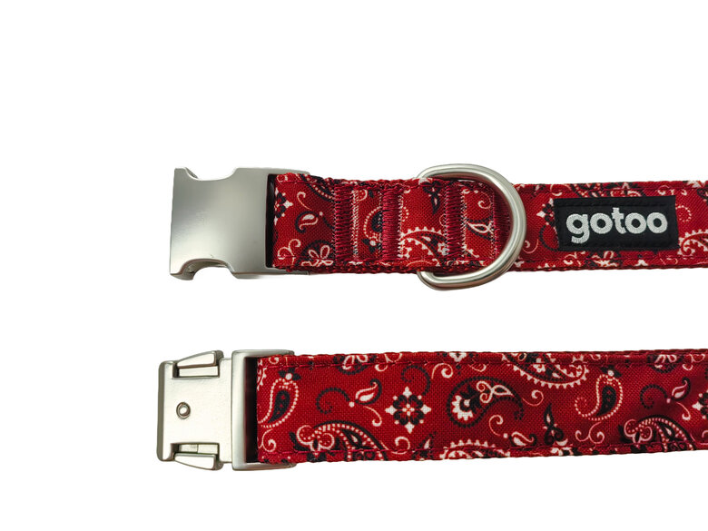 Gotoo - Collier en Paisley Rouge pour chien - XS Image numéro 3 Gotoo - Collier en Paisley Rouge pour chien - XS Image numéro 3