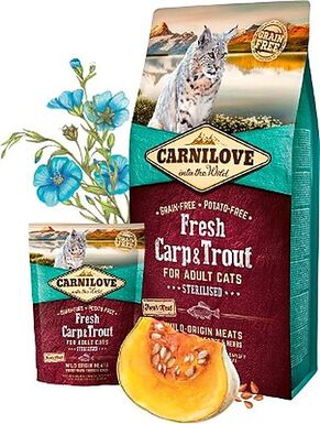 Carnilove - Croquettes Fresh Carpe et Truite pour Chat - 2Kg