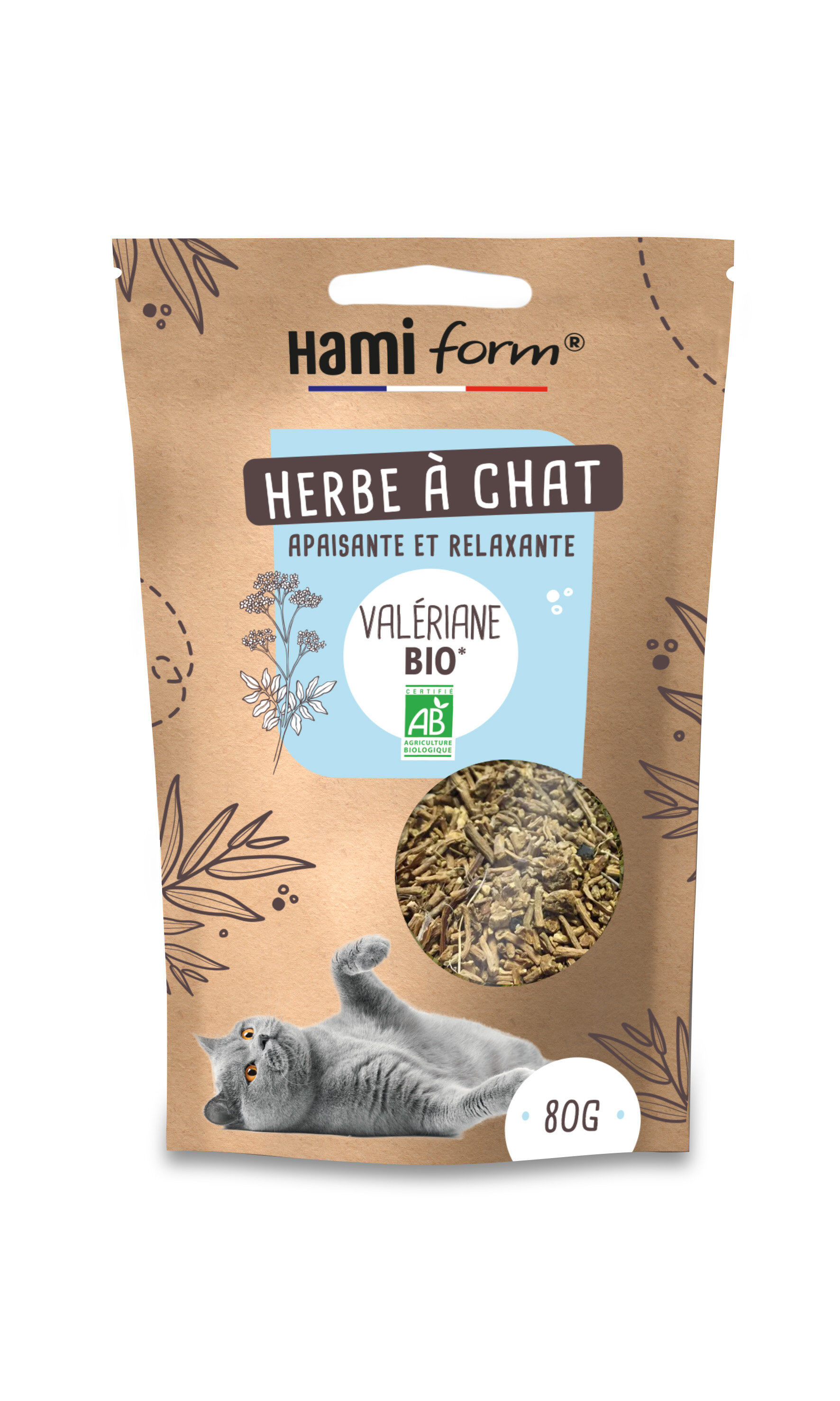 Hamiform - Herbe &agrave; Chat Val&eacute;riane Bio - 80g Image num&eacute;ro 1