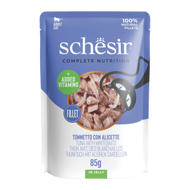 Schesir - Sachet en Gelée Complete Nutrition Thon avec des Blanchailles pour Chats - 85g