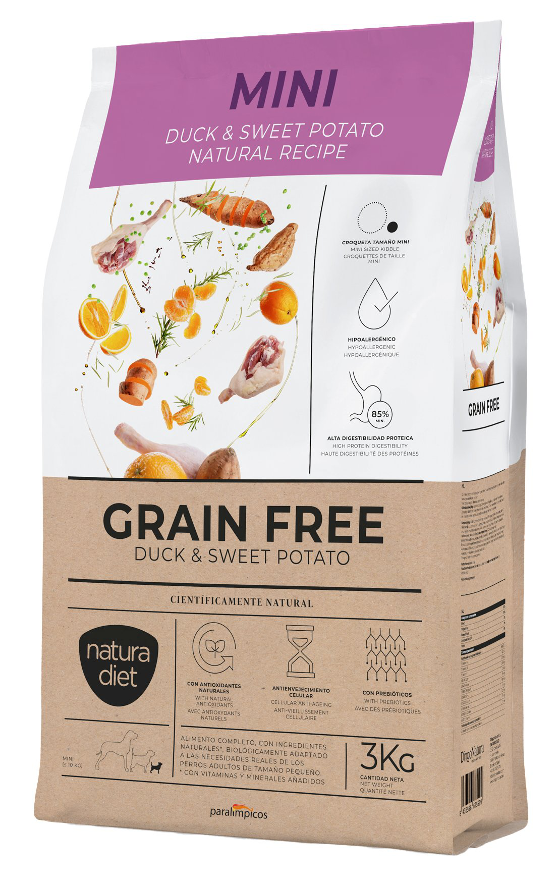 Natura Diet - Croquettes Grain Free Mini au Canard pour Chiens - 3Kg Image num&eacute;ro 2