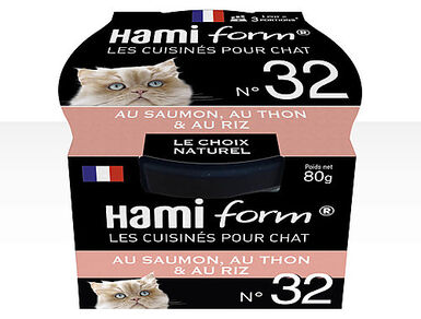 Hamiform - Les Cuisinés N°32 Saumon Thon Riz pour Chat - 80g