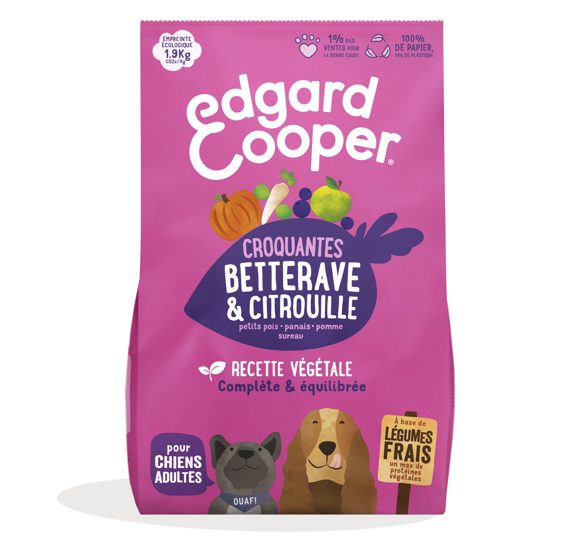 Edgard & Cooper - Croquettes V&eacute;g&eacute;tales Betterave et Citrouille pour Chien - 2,5Kg Image num&eacute;ro 1