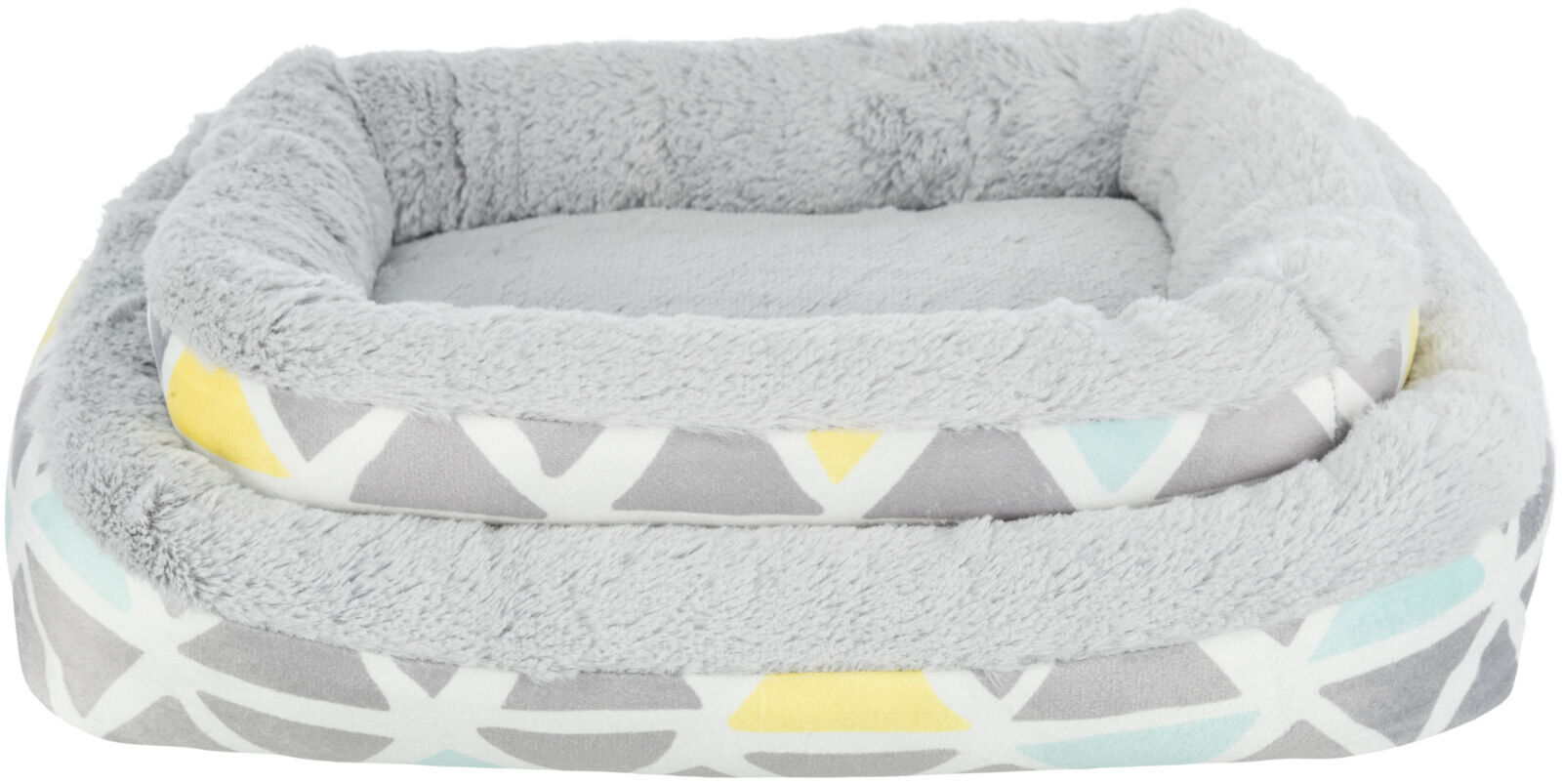 Trixie - Coussin Douillet Sunny, Carr&eacute;s, En Peluche, Multicolore/Gris - 30 &times; 6 &times; 22 cm Image num&eacute;ro 1