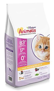 Animalis Nature - Croquettes à la Volaille pour Chaton - 1,5Kg