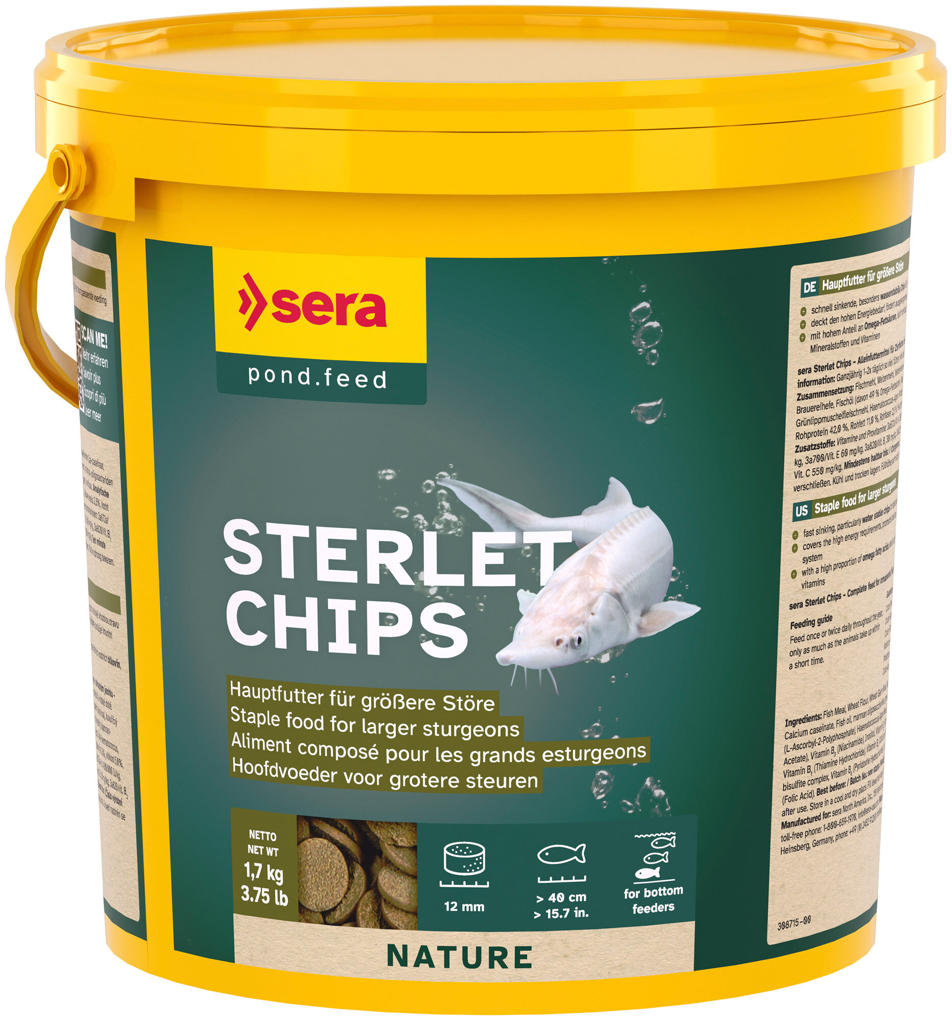 Sera - Sterlet Chips Nature 3.800 ml - 1,7 kg Image num&eacute;ro 1