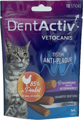 Vetocanis - Sticks Dentactiv au Poulet pour Chats - x10