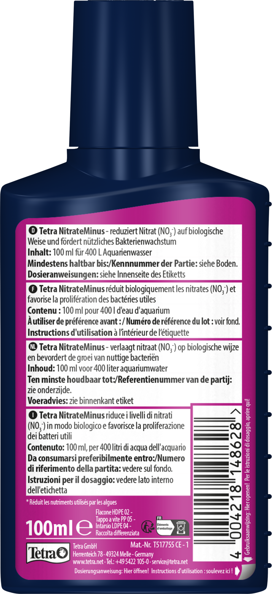 Tetra - Traitement d'Eau contre les Nitrates NitrateMinus pour Aquarium - 100ml Image num&eacute;ro 4