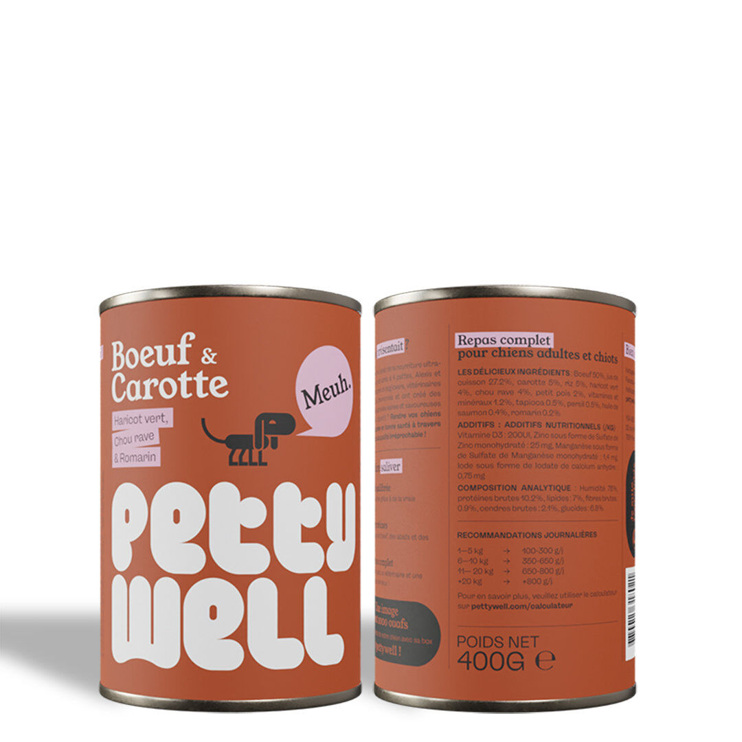 Petty Well - P&acirc;t&eacute;e au B&oelig;uf pour Chiens - 6x400g Image num&eacute;ro 1