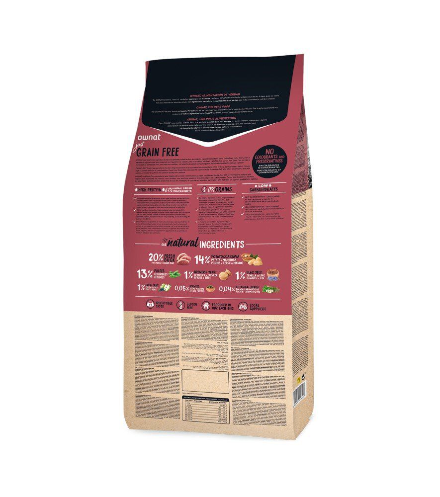 Ownat - Croquettes Just Grain Free Canard pour Chiens - 14Kg Image num&eacute;ro 2