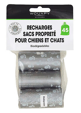 Wouapy - Recharge en Lot de 15 Sacs Propreté pour Distributeur - x3