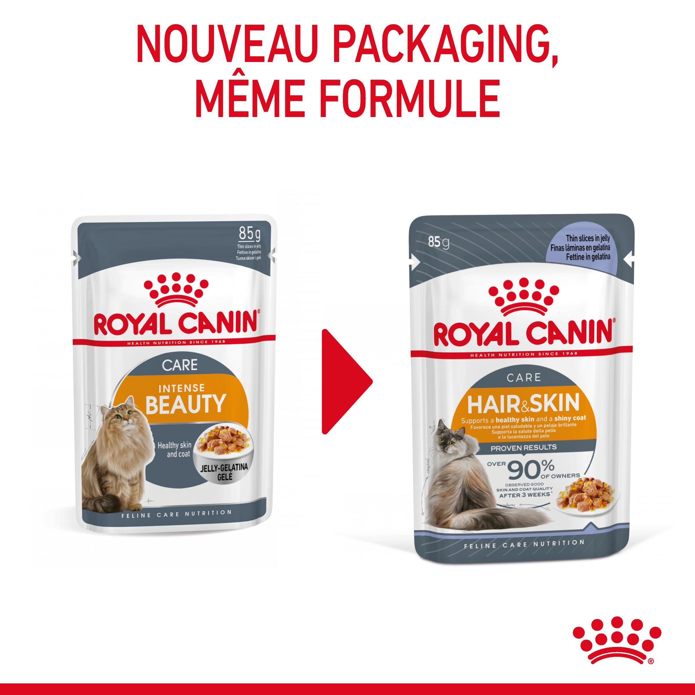 Royal Canin - Sachets Hair&Skin Gel&eacute;e pour Chat - 12x85g Image num&eacute;ro 6