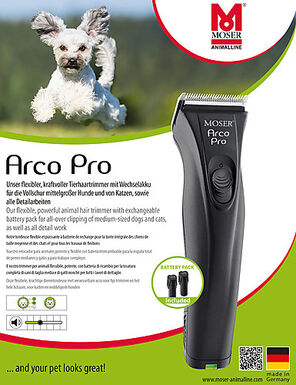 Moser - Tondeuse Arco Pro sur batterie pour Chien et Chat