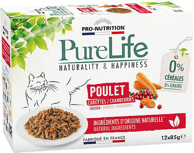 Flatazor - Pochons PURELIFE Effilés en Sauce au Poulet pour Chat - 12x85g