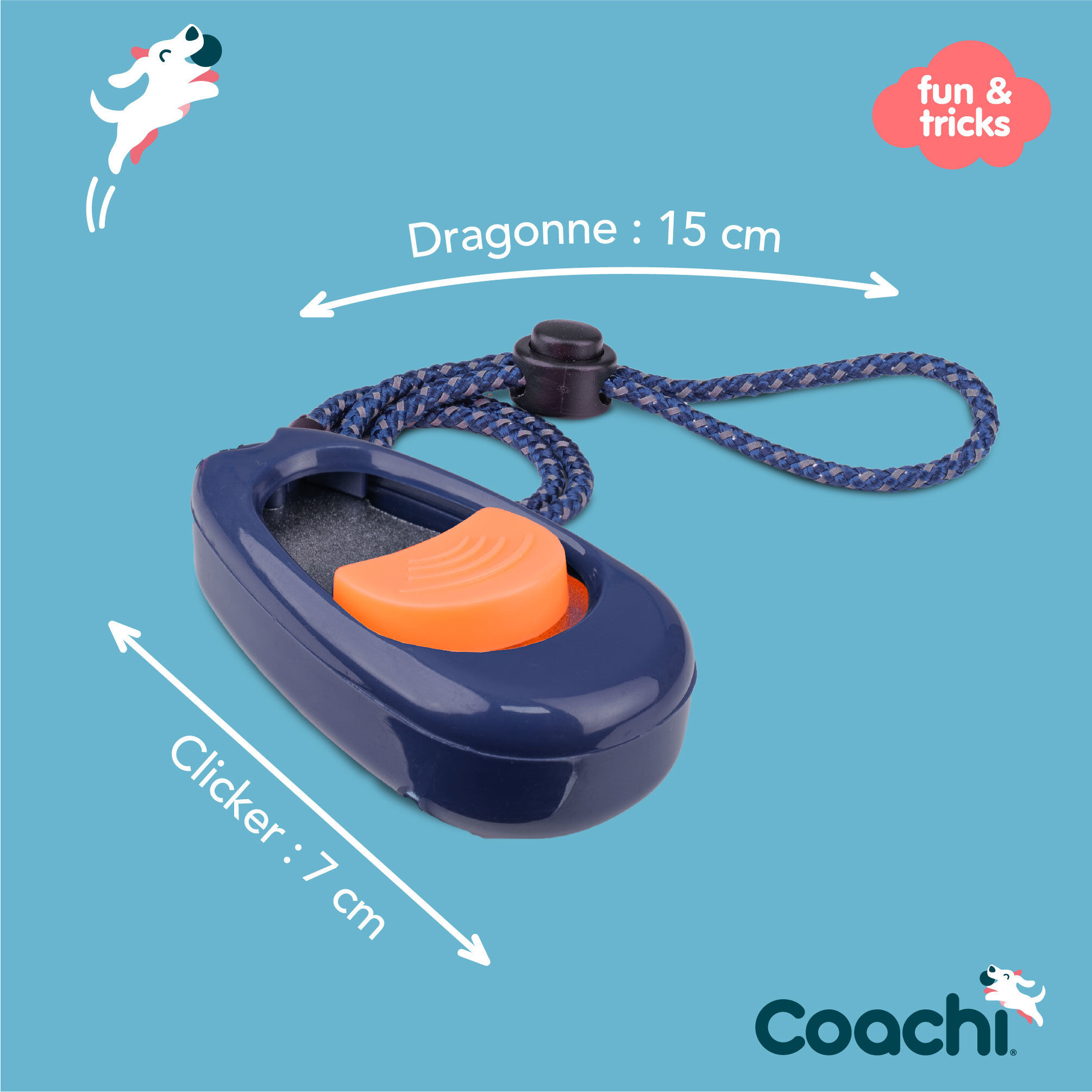 Coachi - Multi-Clicker Education pour Chiens - Bleu/Corail Image num&eacute;ro 4