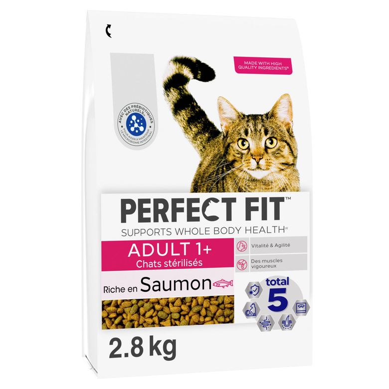 PERFECT FIT - Croquettes ADULT 1+ Saumon frais chat adulte stérilisé - 2,8kg Image numéro 1 PERFECT FIT - Croquettes ADULT 1+ Saumon frais chat adulte stérilisé - 2,8kg Image numéro 1