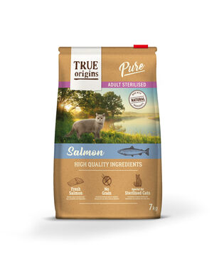 True Origins Pure - Croquettes au Saumon sans Céréales pour Chat Adulte Stérilisé - 7kg