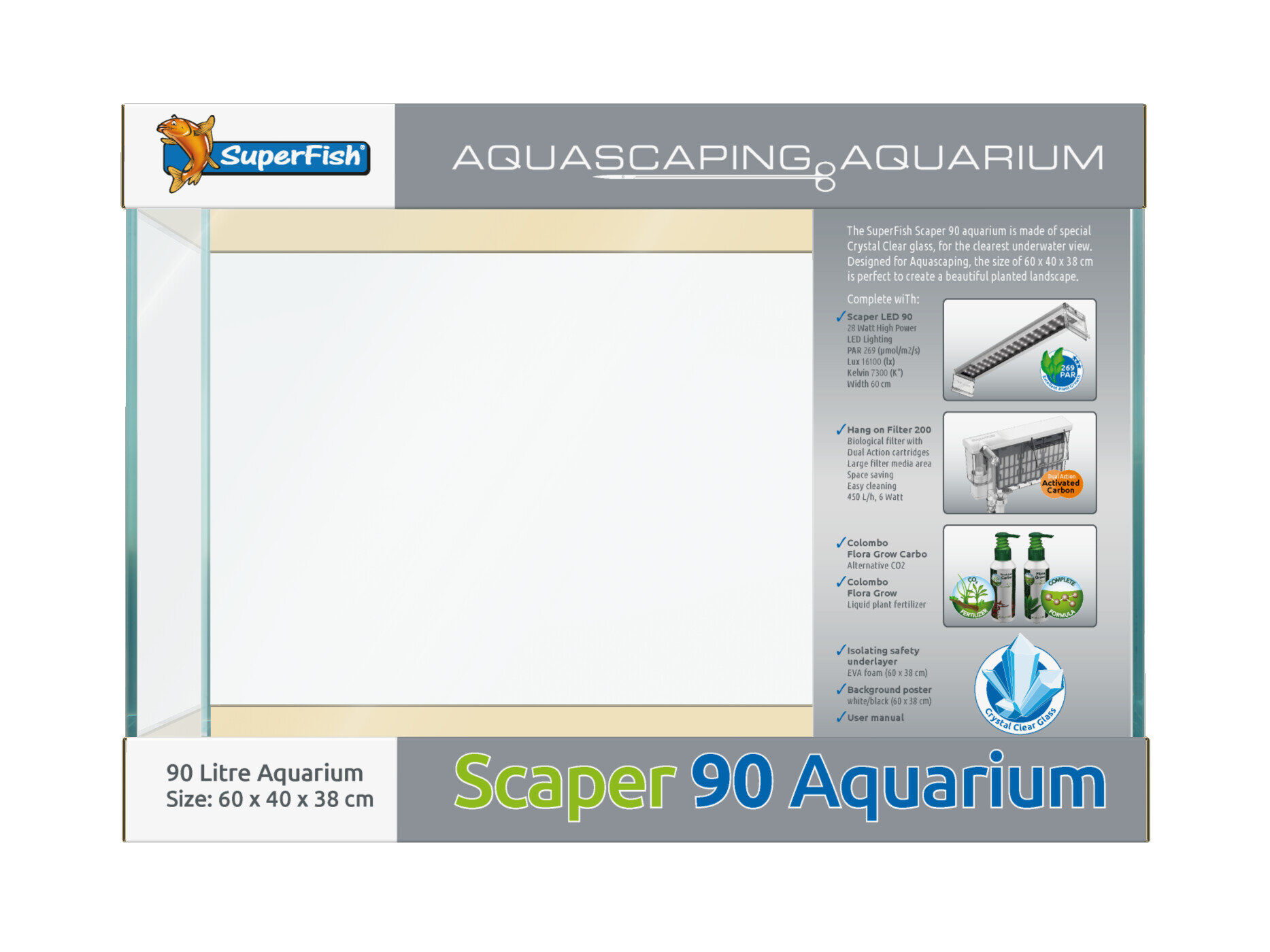 Superfish - Aquarium SCAPER 90 en Verre Crystal Clear - 90L Image num&eacute;ro 2