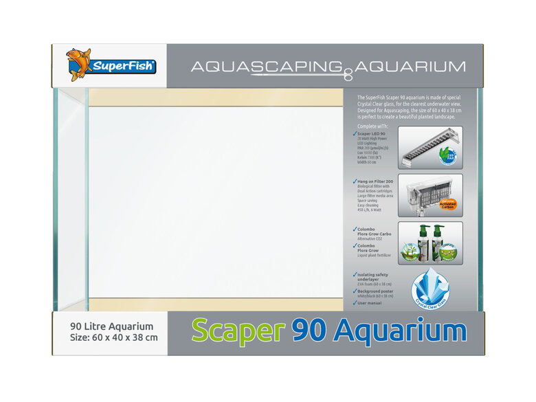Superfish - Aquarium SCAPER 90 en Verre Crystal Clear - 90L Image numéro 2 Superfish - Aquarium SCAPER 90 en Verre Crystal Clear - 90L Image numéro 2