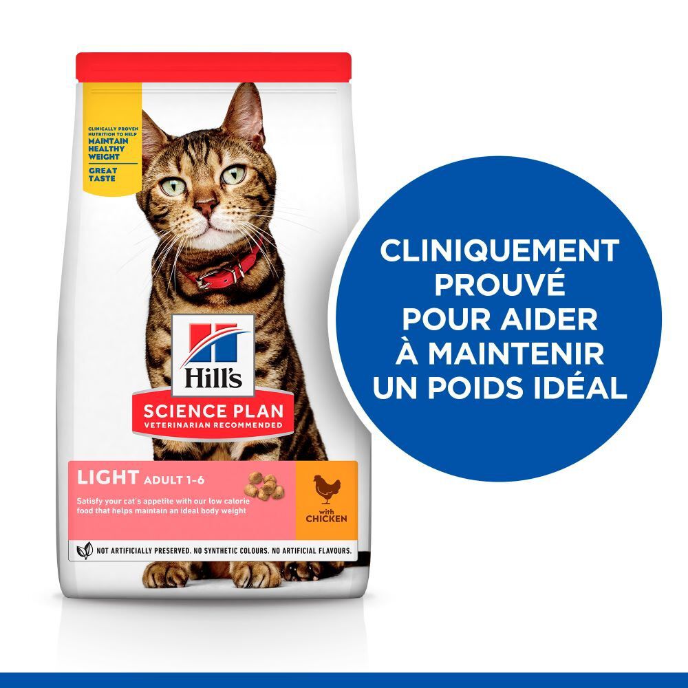 Hill's Science Plan - Adult Light Croquettes Pour Chat Au Poulet -  3kg Image num&eacute;ro 2