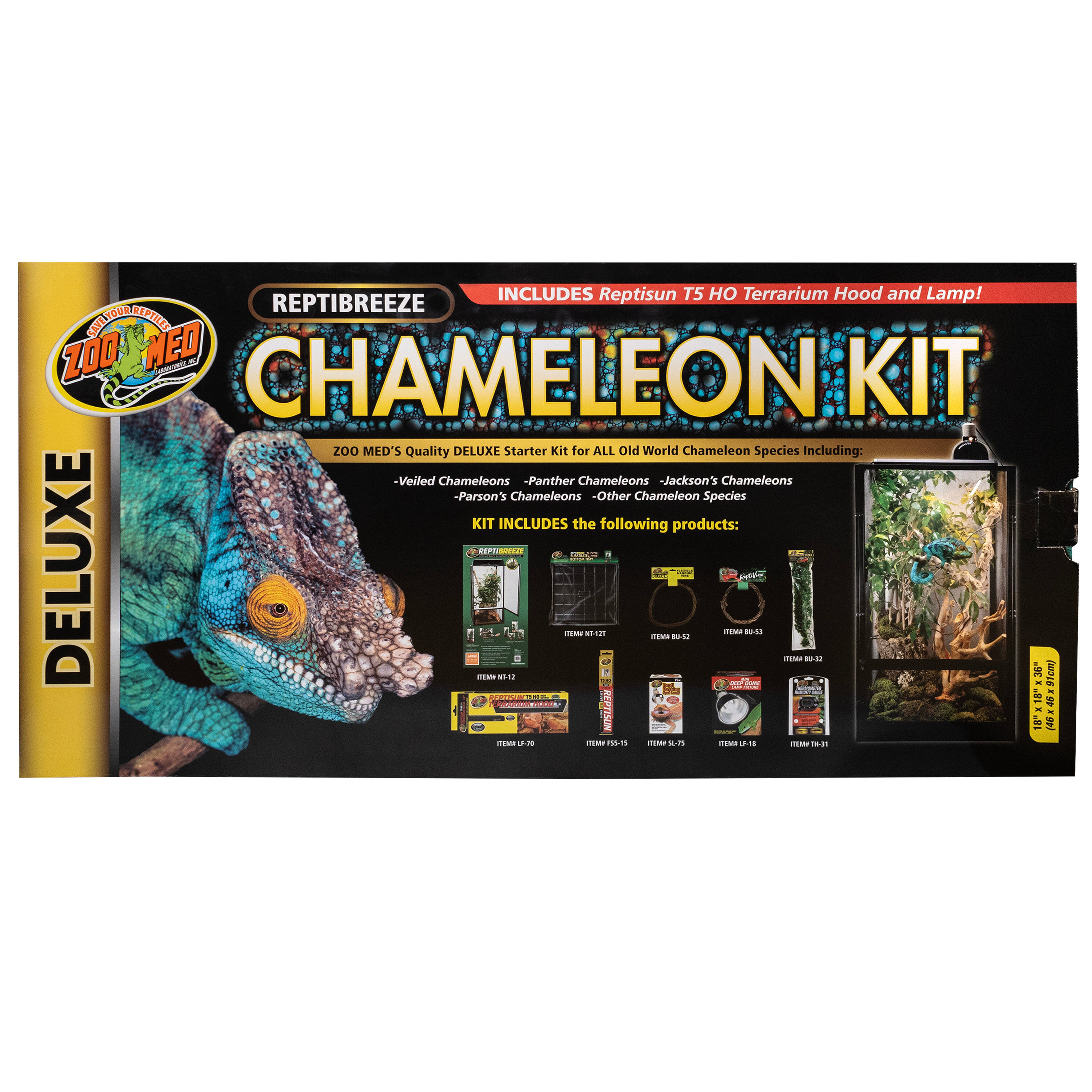 Zoomed - Terrarium Chameleon Kit Complet pour Cam&eacute;l&eacute;on - 46x46x91cm Image num&eacute;ro 1